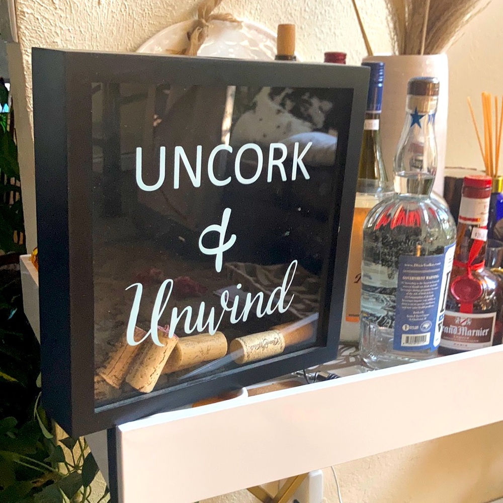 Cork shadow box decor